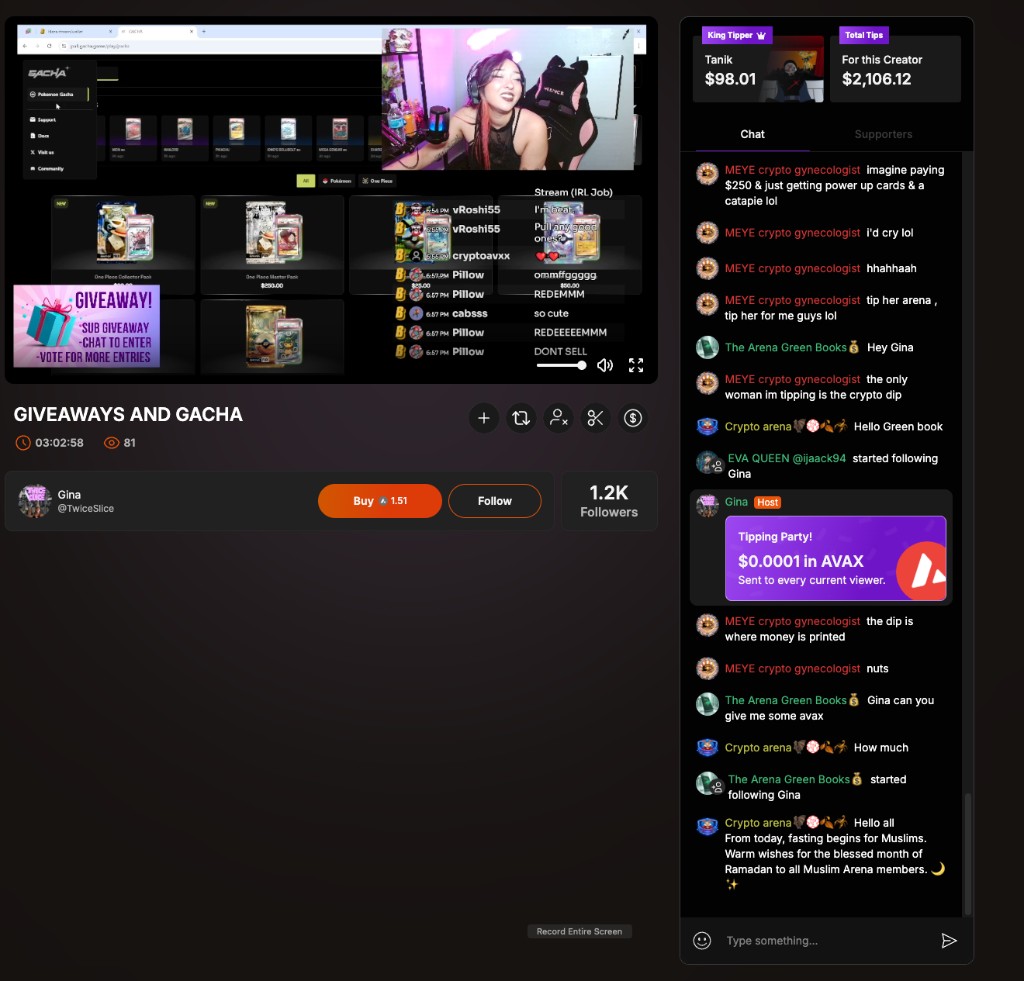 Livestreaming + Voice Calls with Tipping